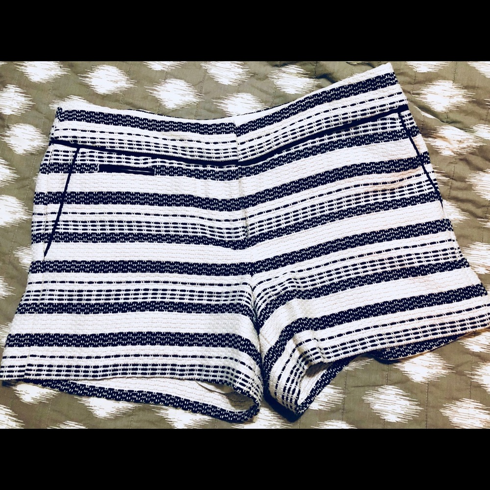 Sold! Loft black and white strips shorts